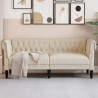 Sofá chesterfield de 2 plazas tela crema 1