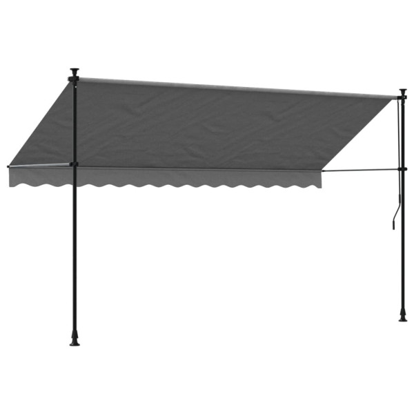 Toldo retráctil de tela y acero gris antracita 350x150 cm M 5
