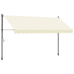 Toldo retráctil de tela y acero crema 350x150 cm H