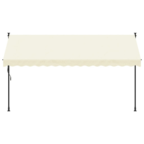 Toldo retrátil 350x150 cm tecido e aço cor creme M 3