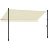 Toldo retrátil 350x150 cm tecido e aço cor creme 5