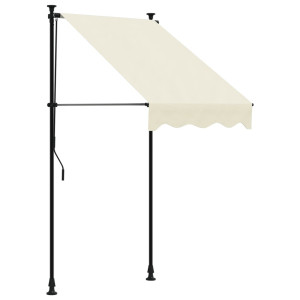 Toldo retráctil de tela y acero crema 100x150 cm H
