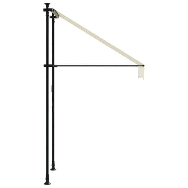 Toldo retrátil 100x150 cm tecido e aço cor creme M 4