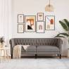 Sofá Chesterfield de 3 plazas tela gris taupe 3
