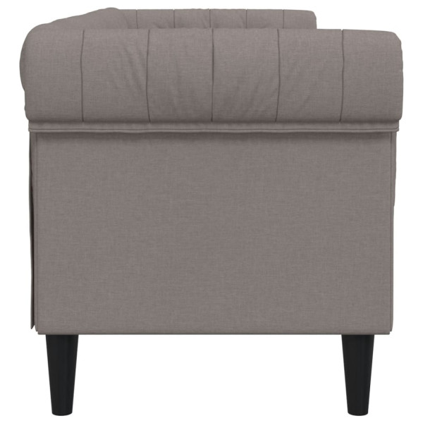 Sofá Chesterfield de 3 plazas tela gris taupe M 5