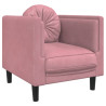 Sillón con cojín terciopelo rosa 2