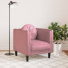 Sillón con cojín terciopelo rosa 3
