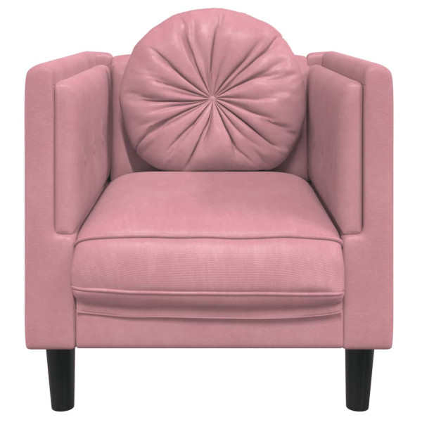Sillón con cojín terciopelo rosa M 4