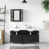 Set de muebles de baño 3 piezas madera contrachapada negro 3