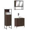 Set de muebles baño 3 pzas madera contrachapada roble marrón 1