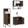 Set de muebles baño 3 pzas madera contrachapada roble marrón 4