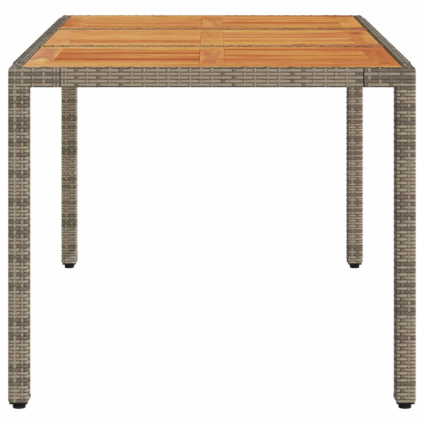 Mesa de jardín superficie madera acacia ratán gris 150x90x75cm M 5