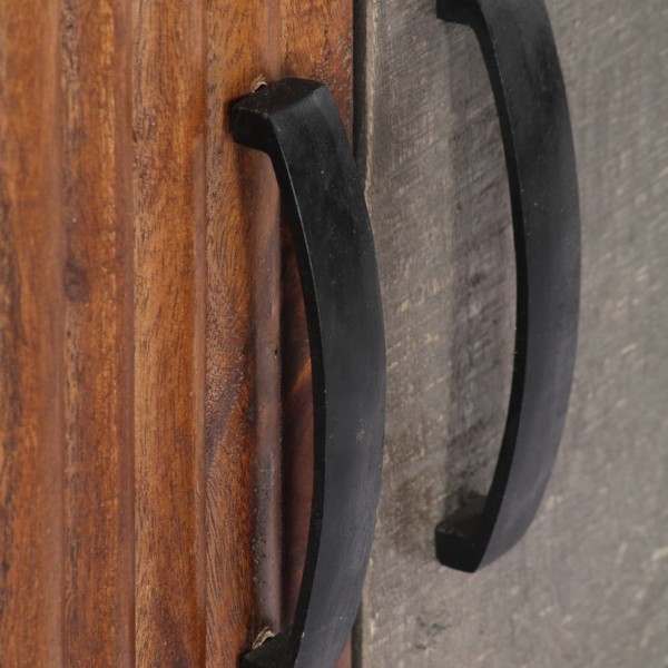 Móvel TV 130x30x46 cm madeira mangueira áspera maciça cinzento M 3