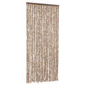 Cortina anti-insetos 56x185 cm chenille bege e castanho-escuro H