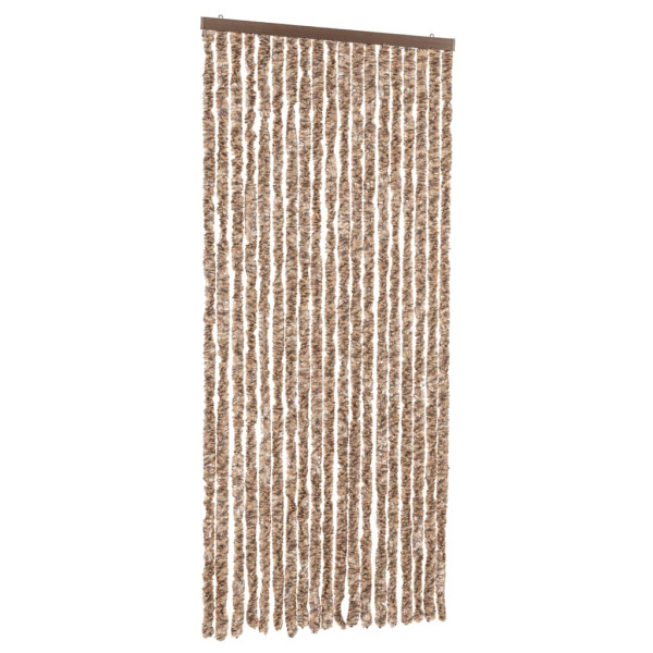 Cortina anti-insetos 56x185 cm chenille bege e castanho-escuro M 2