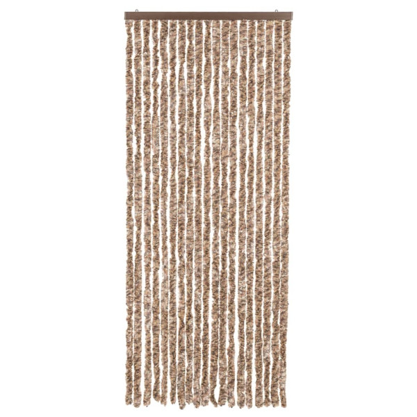 Cortina anti-insetos 56x185 cm chenille bege e castanho-escuro M 3
