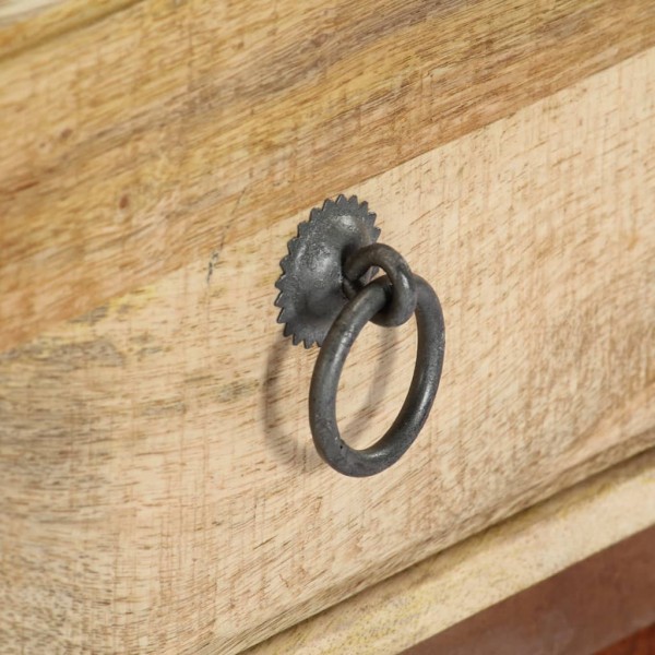 Mesita de noche madera maciza de mango rugosa 40x30x52 cm M 3