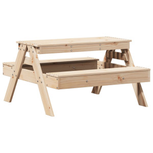 Mesa de picnic para niños madera maciza de pino 88x97x52 cm H