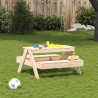 Mesa de picnic para niños madera maciza de pino 88x97x52 cm 3