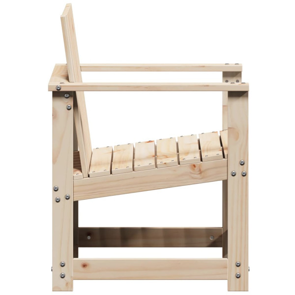 Silla de jardín de madera maciza de pino 62x55x77 cm M 5