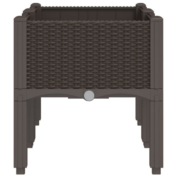 Jardinera con patas PP marrón 80x40x42 cm M 4