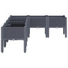 Jardinera con patas PP gris 160x120x42 cm 4