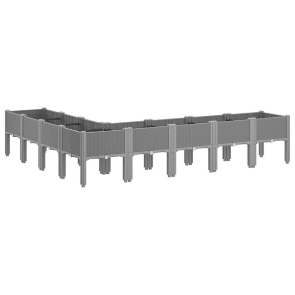 Vaso/floreira de jardim c/ pernas 200x160x42 cm PP cinza-claro M 5