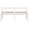 Mesa de pícnic madera maciza de pino blanco 160x134x75 cm 4