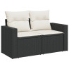 Set de comedor de jardín 7 pzas y cojines ratán sintético negro 4