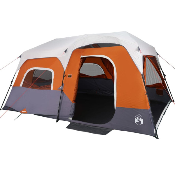 Tenda familiar LED 9 p. libertação rápida cinza-claro/laranja M 4