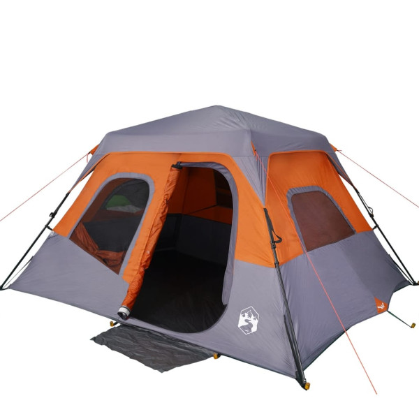 Tenda familiar 6 p. libertação rápida impermeável cinza/laranja M 3