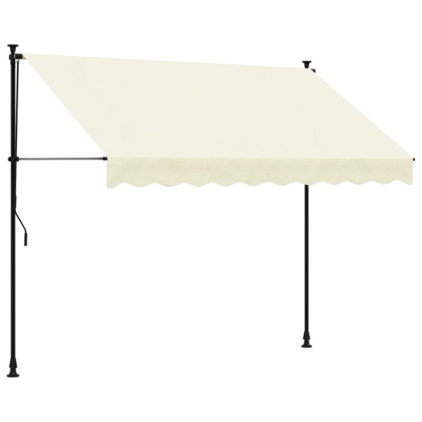 Toldo retrátil 250x150 cm tecido e aço cor creme M 2