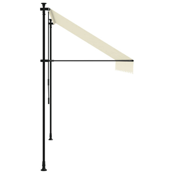 Toldo retrátil 250x150 cm tecido e aço cor creme M 4