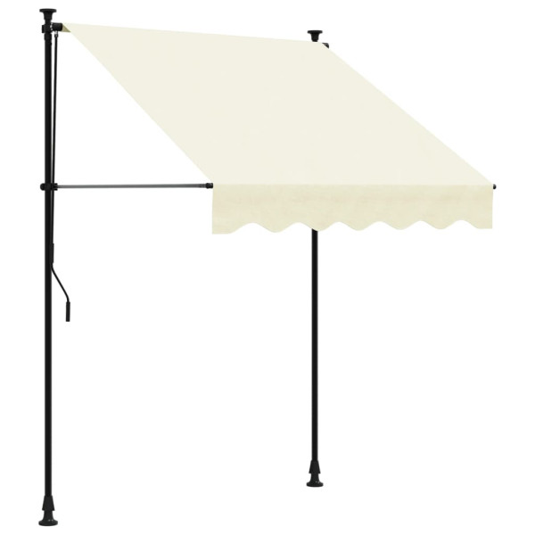Toldo retrátil 150x150 cm tecido e aço cor creme M 2