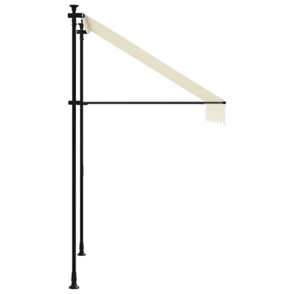 Toldo retrátil 150x150 cm tecido e aço cor creme M 4