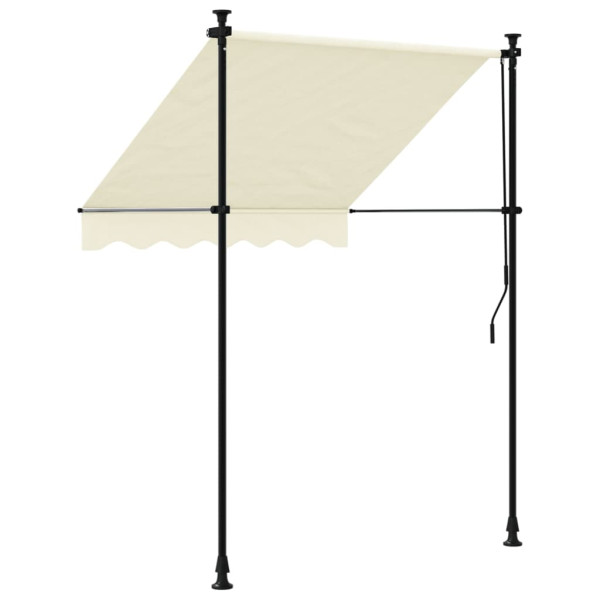Toldo retráctil de tela y acero crema 150x150 cm M 5