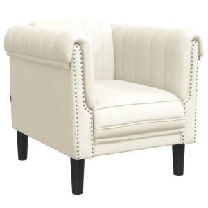 Sillón de terciopelo color crema H