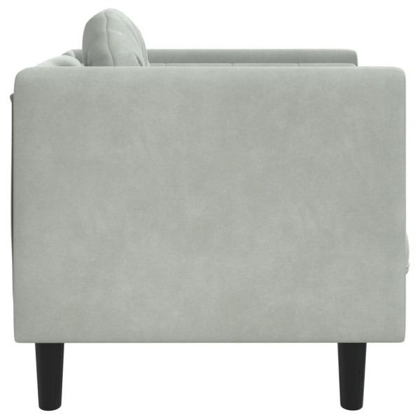 Sillón con cojín terciopelo gris claro M 5