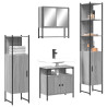 Set de muebles de baño 4 pzas madera contrachapada gris sonoma 1