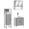 Set de muebles de baño 3 pzas madera contrachapada gris sonoma 1