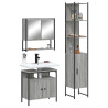 Set de muebles de baño 3 pzas madera contrachapada gris sonoma 1
