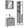 Set de muebles de baño 3 pzas madera contrachapada gris sonoma 1