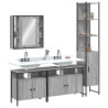 Set de armario de baño 4 pzas madera contrachapada gris sonoma 1