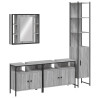 Set de armario de baño 4 pzas madera contrachapada gris sonoma 2