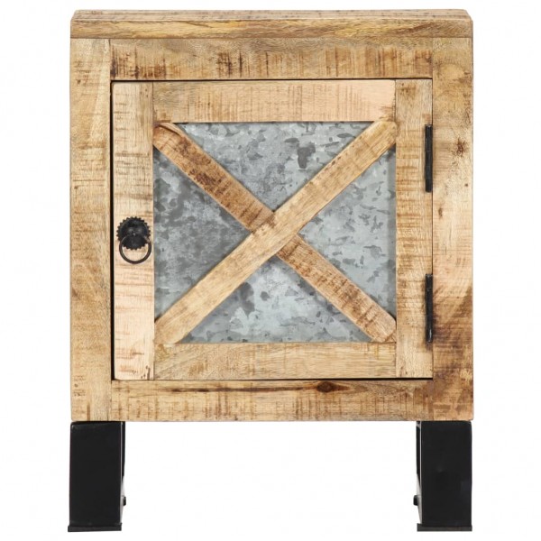 Mesita de noche de madera maciza de mango 40x30x50 cm M 3