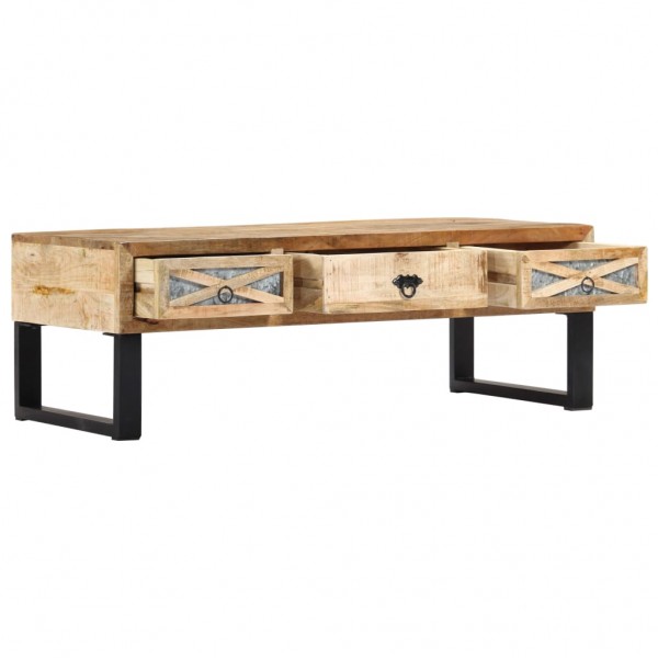 Mesa de centro de madera maciza de mango 110x50x38 cm M 4