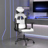 Silla gaming cuero sintético blanco y negro 1