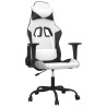 Silla gaming cuero sintético blanco y negro 2