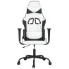 Silla gaming cuero sintético blanco y negro 3