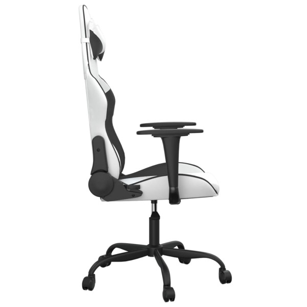 Silla gaming cuero sintético blanco y negro M 4